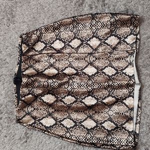 Snakeskin Mini Skirt